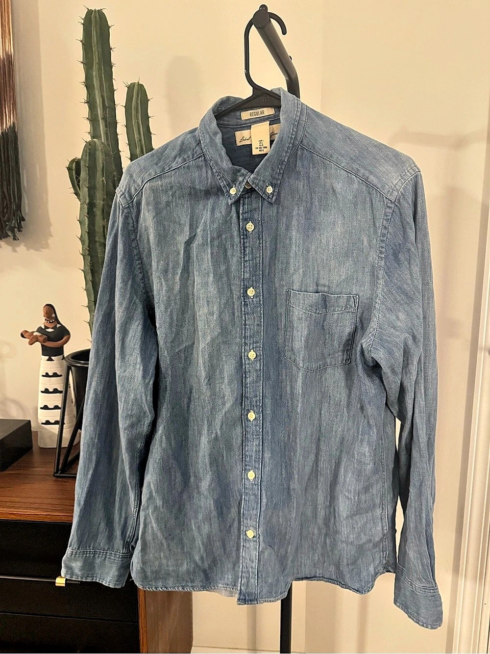 H&M Chambray Button Down Blue XL